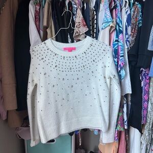 NWOT Embellished White Sweater